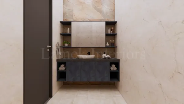Bathroom Vanity interior design by Lamek Interiors, Chennai