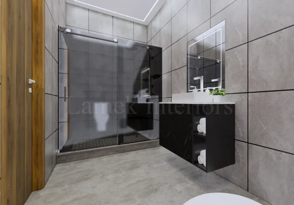 Bathroom Vanity interior design by Lamek Interiors, Chennai