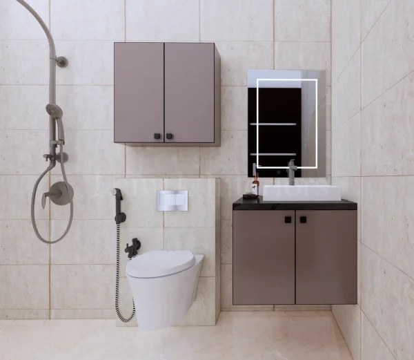 Bathroom Vanity interior design by Lamek Interiors, Chennai