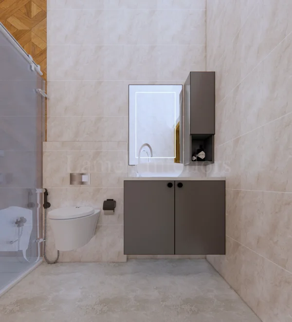 Bathroom Vanity interior design by Lamek Interiors, Chennai