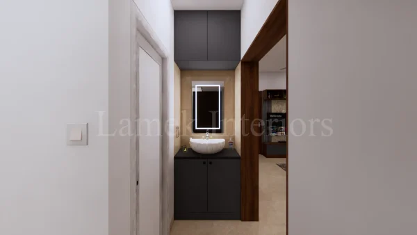 Bathroom Vanity interior design by Lamek Interiors, Chennai
