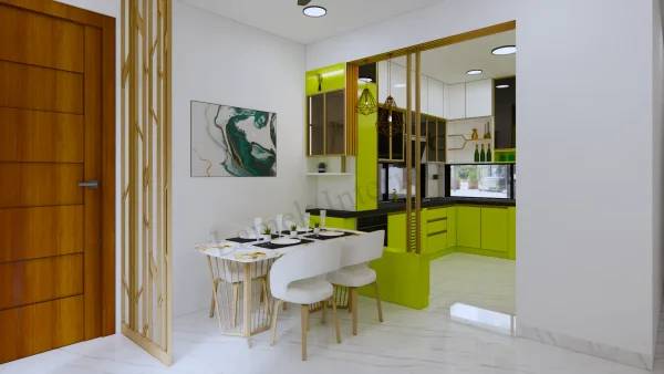 Dining Area interior design by Lamek Interiors, Chennai