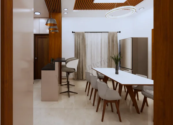 Dining Area interior design by Lamek Interiors, Chennai