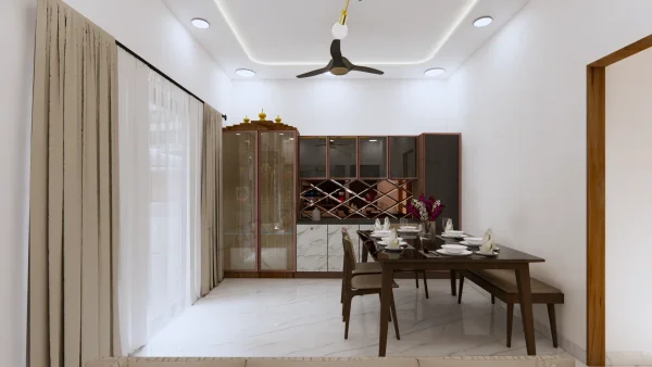Dining Area interior design by Lamek Interiors, Chennai