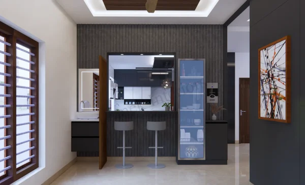 Dining Area interior design by Lamek Interiors, Chennai