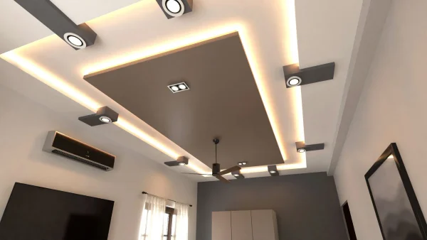 False Ceiling interior design by Lamek Interiors, Chennai