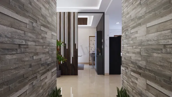 Foyer interior design by Lamek Interiors, Chennai