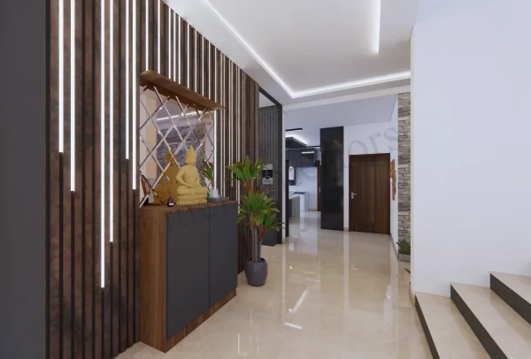 Foyer interior design by Lamek Interiors, Chennai