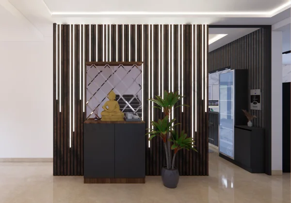 Foyer interior design by Lamek Interiors, Chennai