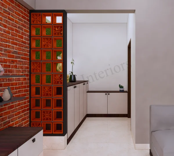 Foyer interior design by Lamek Interiors, Chennai