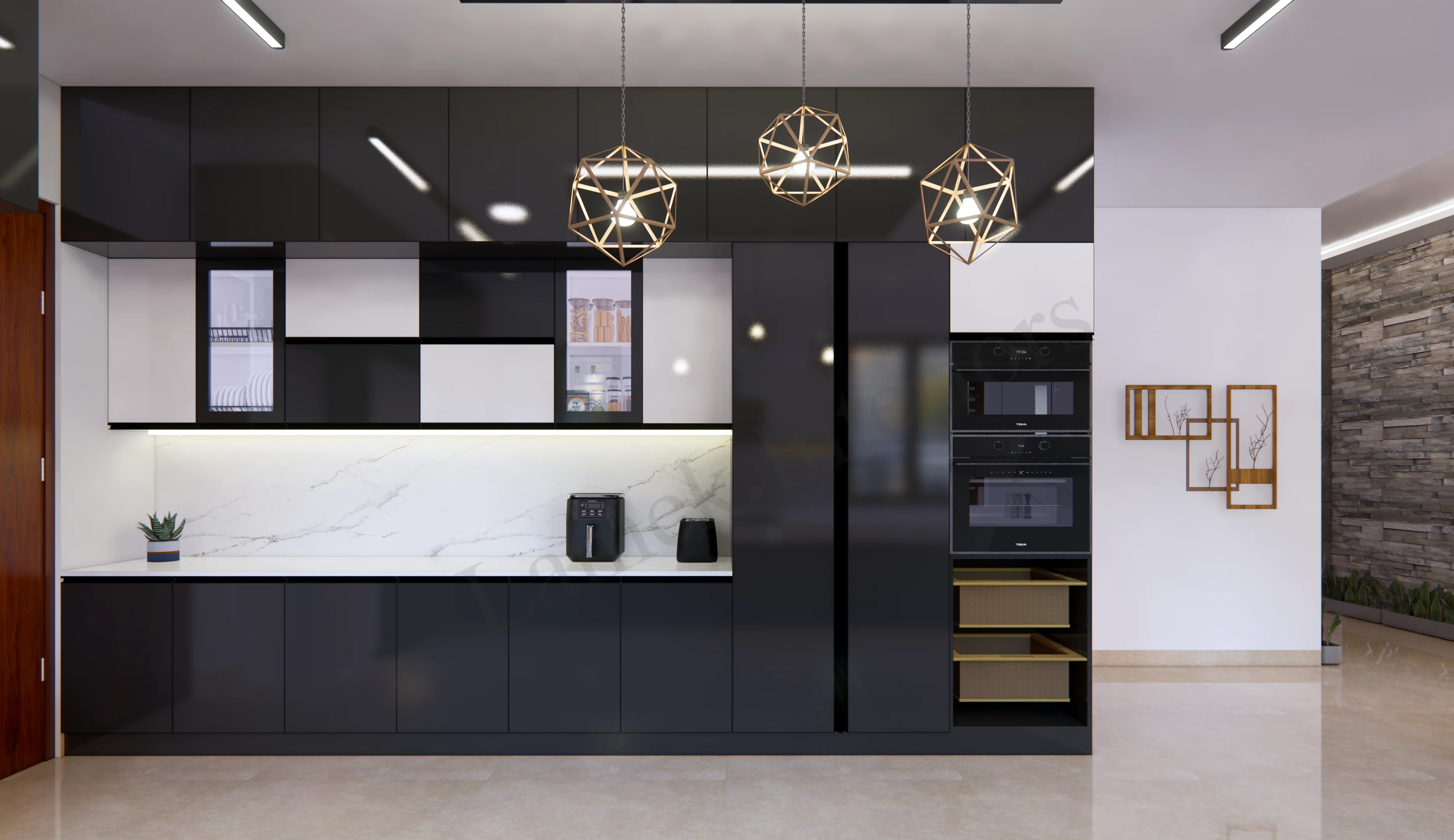 Modular kitchen interior by Lamek Interiors