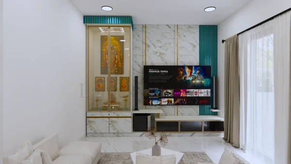 Pooja Unit interior design by Lamek Interiors, Chennai