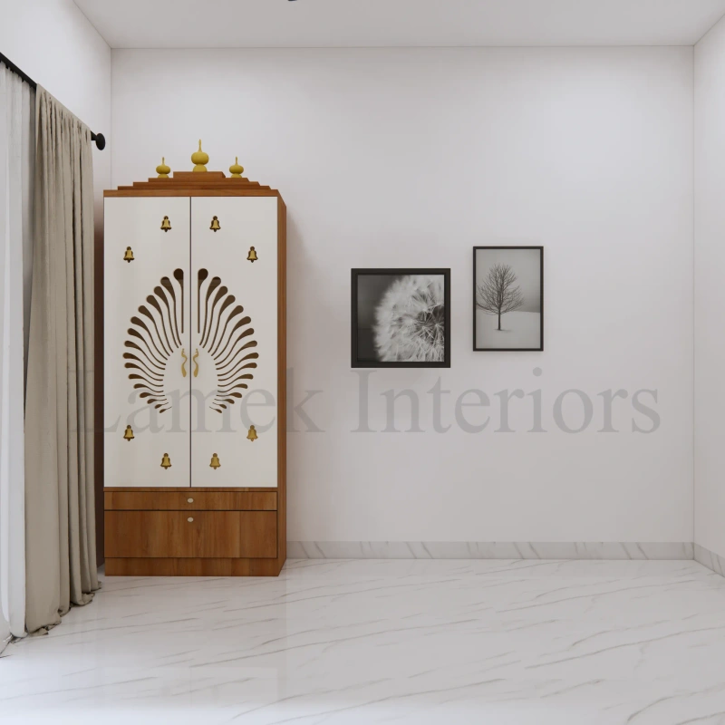 Pooja Unit interior design - pooja unit 03 by Lamek Interiors