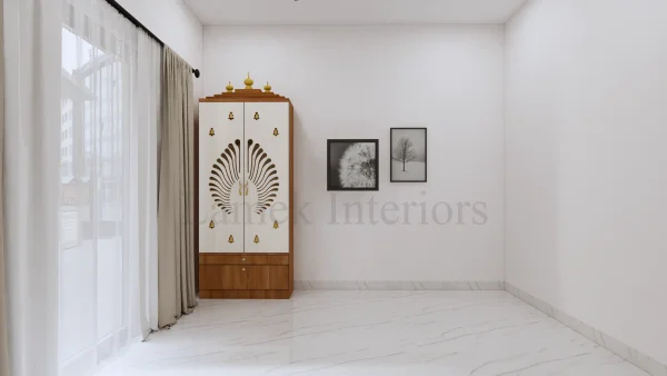 Pooja Unit interior design by Lamek Interiors, Chennai