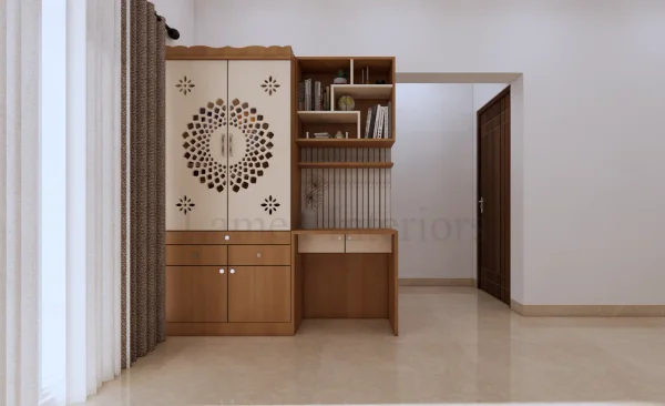 Pooja Unit interior design by Lamek Interiors, Chennai