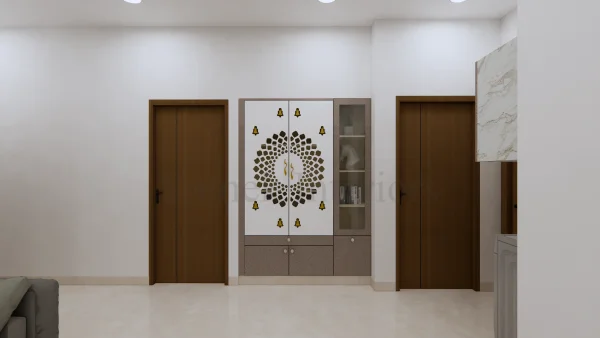 Pooja Unit interior design by Lamek Interiors, Chennai