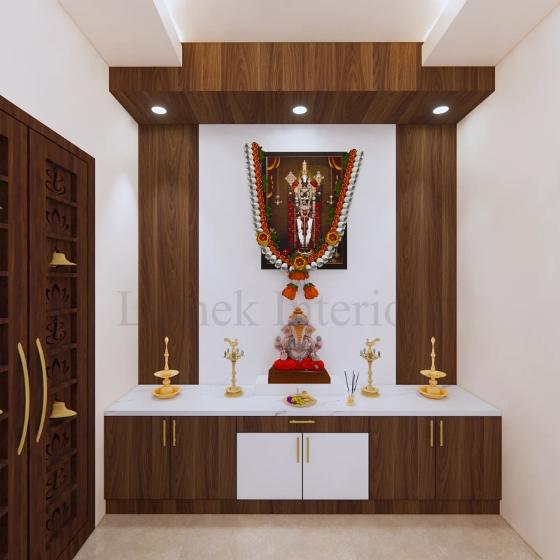 Pooja Unit interior design - pooja unit 13 by Lamek Interiors