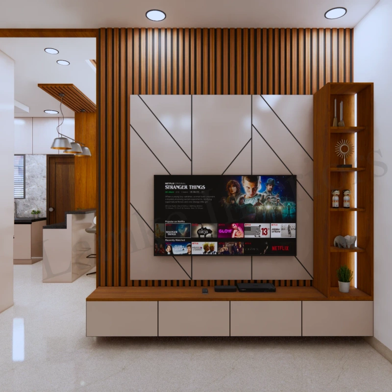 TV Unit interior design - tv unit 02 by Lamek Interiors