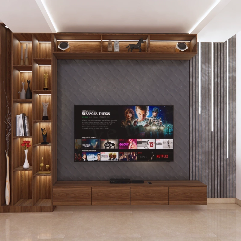 TV Unit interior design - tv unit 05 by Lamek Interiors