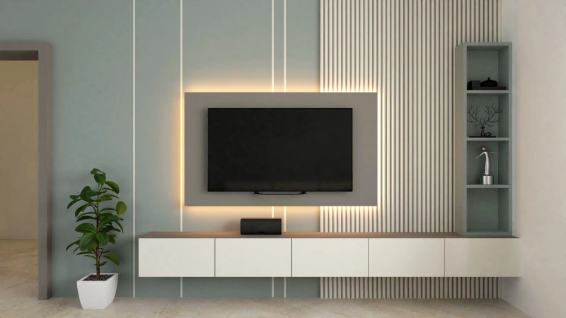 TV Unit interior design - jarprl9qvo8ikegzm6zo by Lamek Interiors