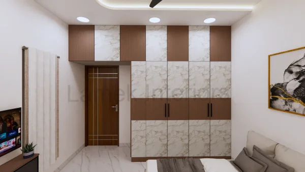Wardrobe interior design by Lamek Interiors, Chennai