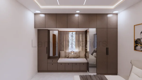 Wardrobe interior design by Lamek Interiors, Chennai