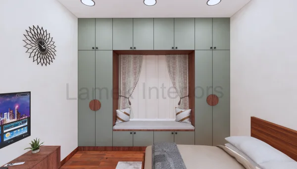 Wardrobe interior design by Lamek Interiors, Chennai