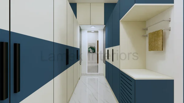 Wardrobe interior design by Lamek Interiors, Chennai
